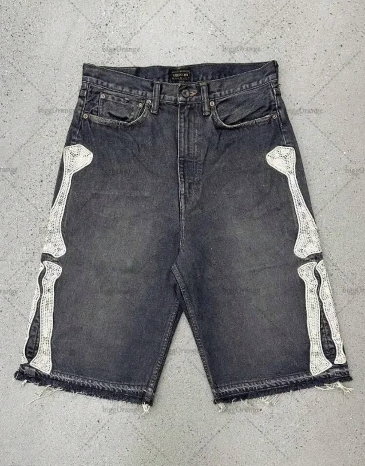 Bone studded black jorts 